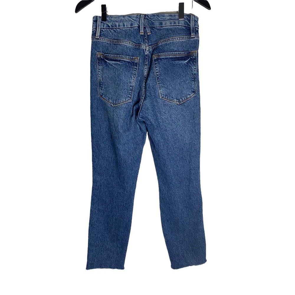 Good American Good Curve Straight Leg Distressed Jeans-sz 26 - Picture 4 of 11